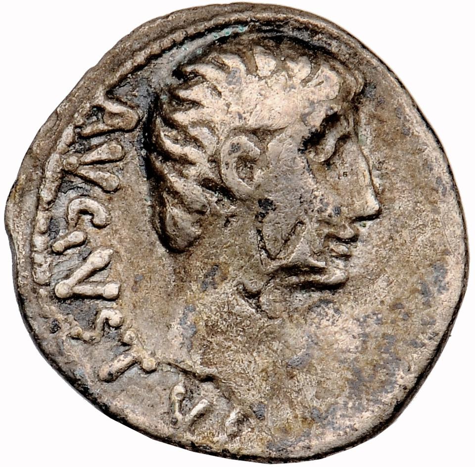 Augustus, silver quinarius, collection photograph Muenster-ID2094, obverse