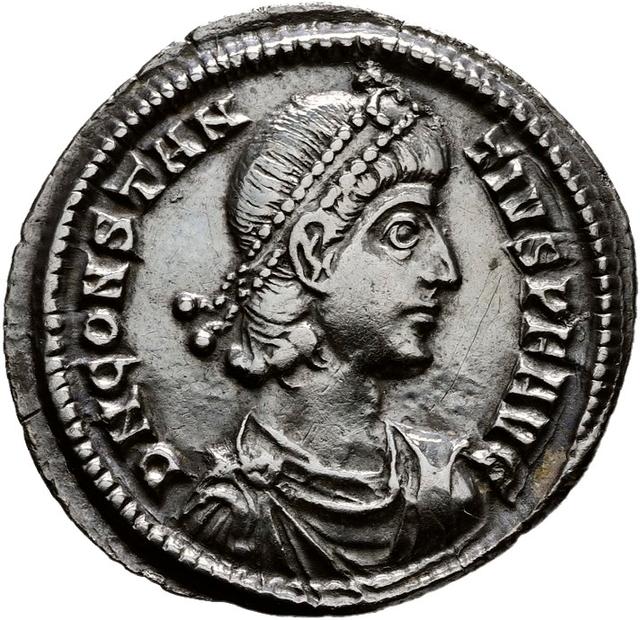Constantius II Silver Siliqua, RIC VIII Constantinople 104, obverse