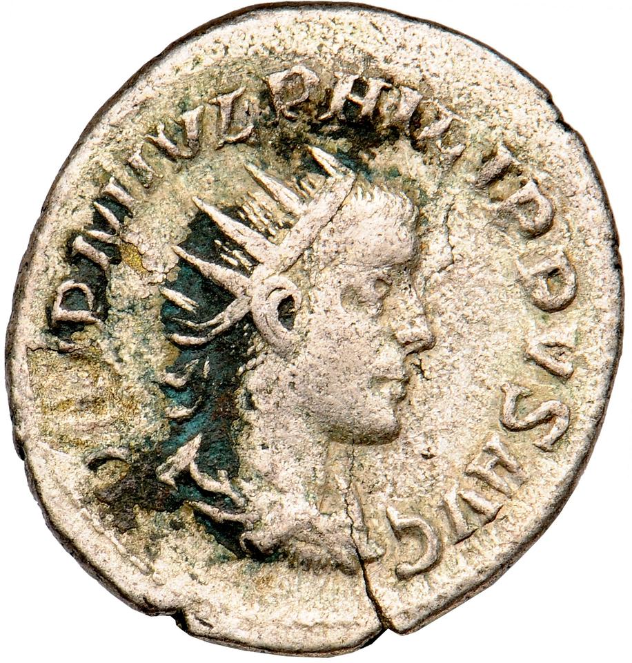 Philip the Arab, silver antoninianus, collection photograph Muenster-ID730, obverse