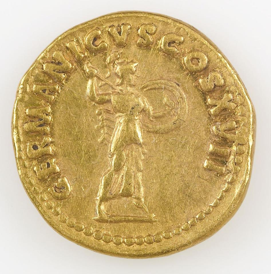 Domitian, Gold aureus, collection photograph IATH-1996.2.3, reverse