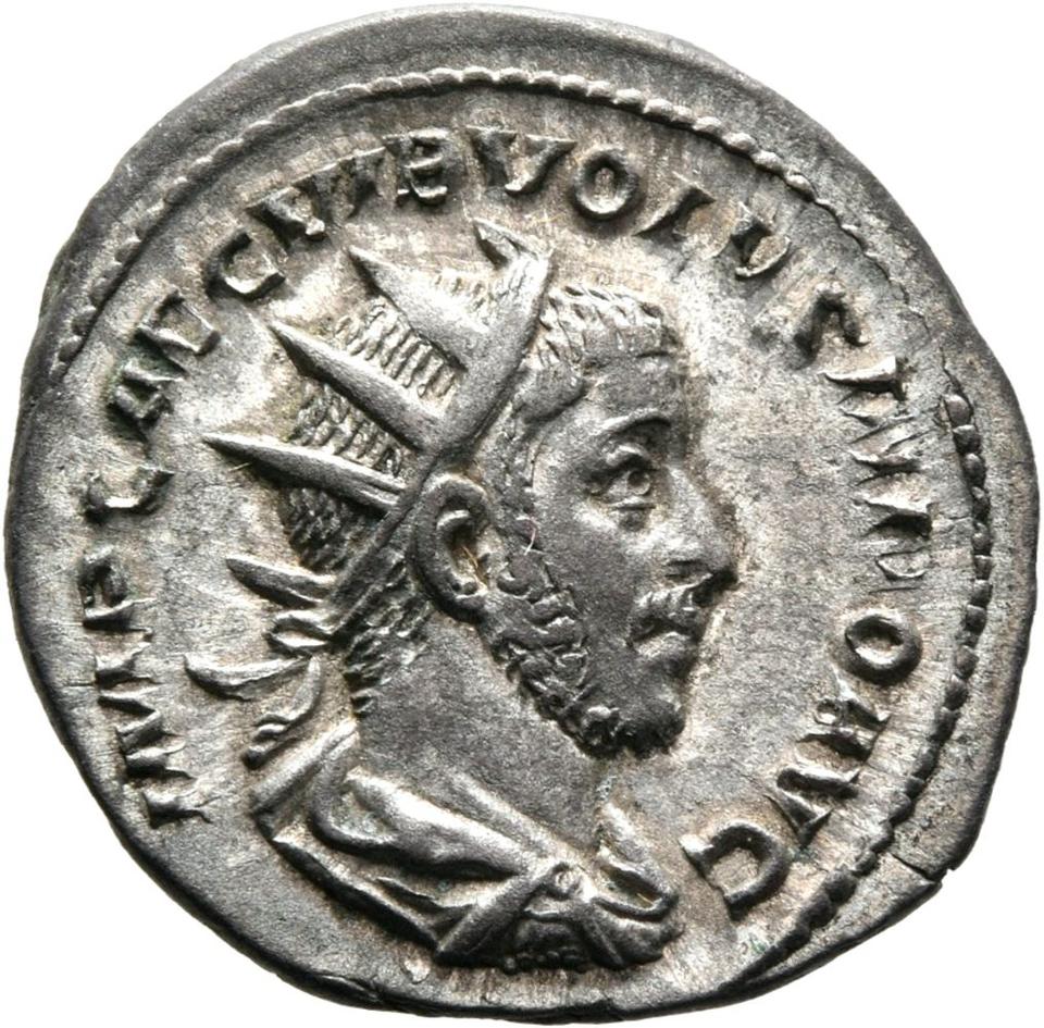 Volusian, silver antoninianus, collection photograph Mainz-ID743, obverse