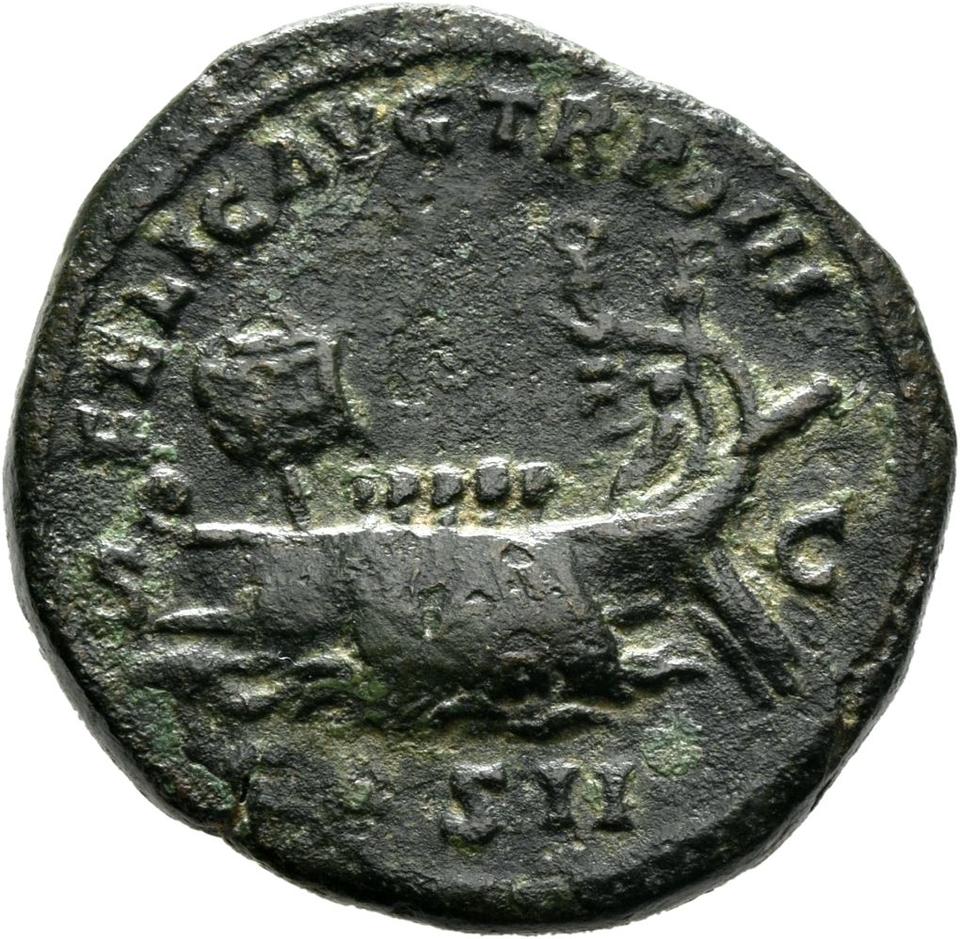 Marcus Aurelius, copper-alloy dupondius, collection photograph Mainz-ID369, reverse