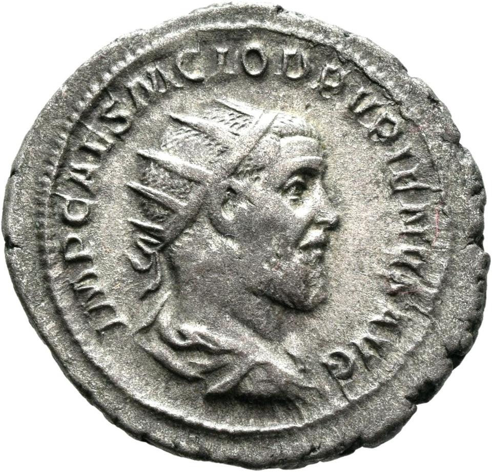 Pupienus, silver antoninianus, collection photograph Mainz-ID678, obverse