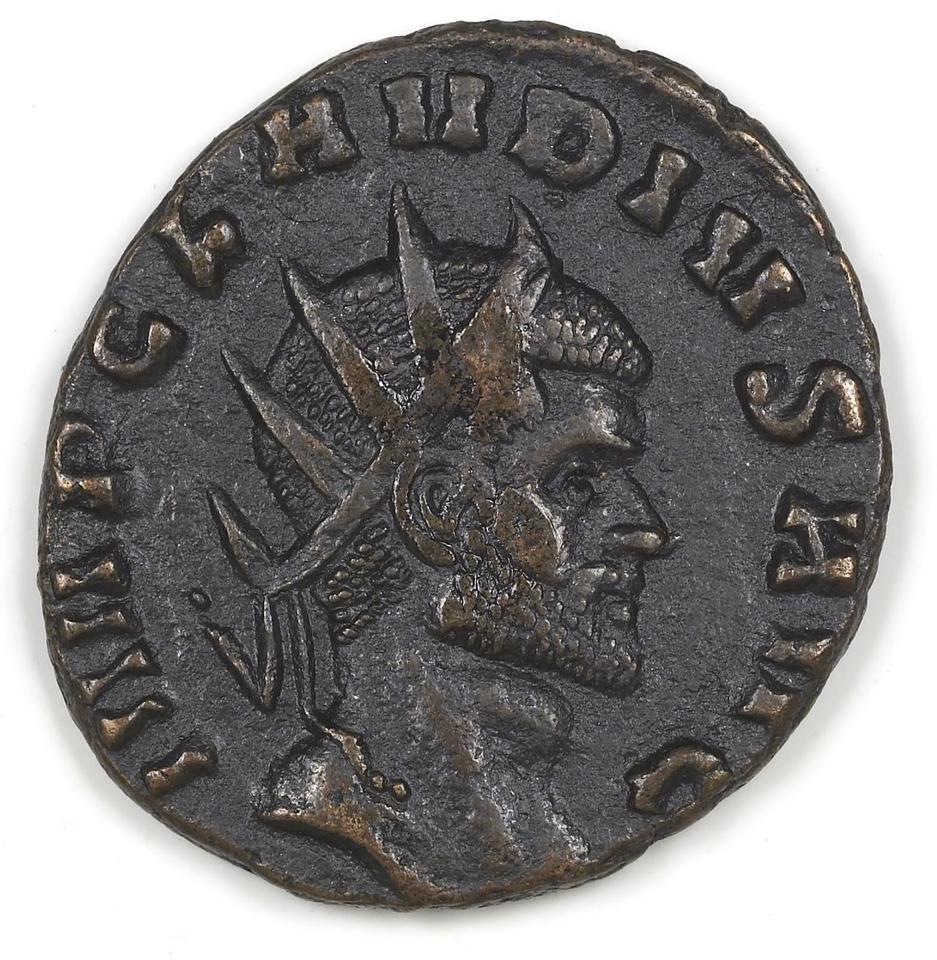 Claudius II Gothicus, silver antoninianus, collection photograph IATH-1987.46.51, obverse
