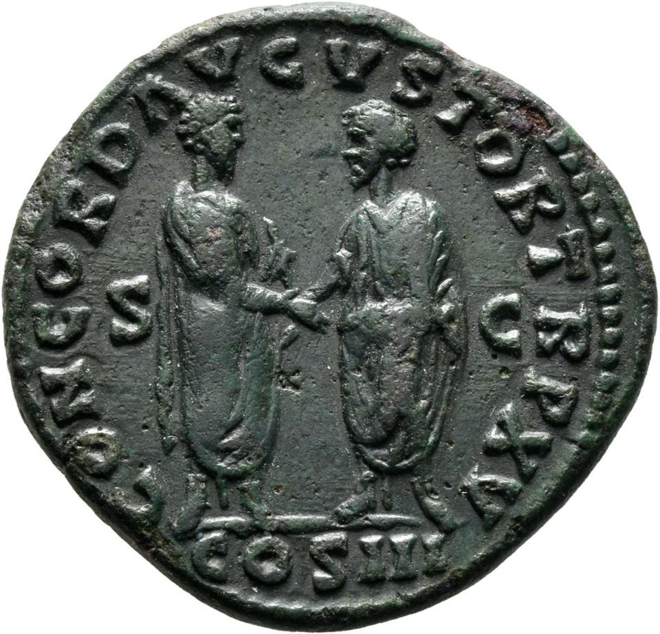 Marcus Aurelius, copper-alloy dupondius, collection photograph Mainz-ID347, reverse