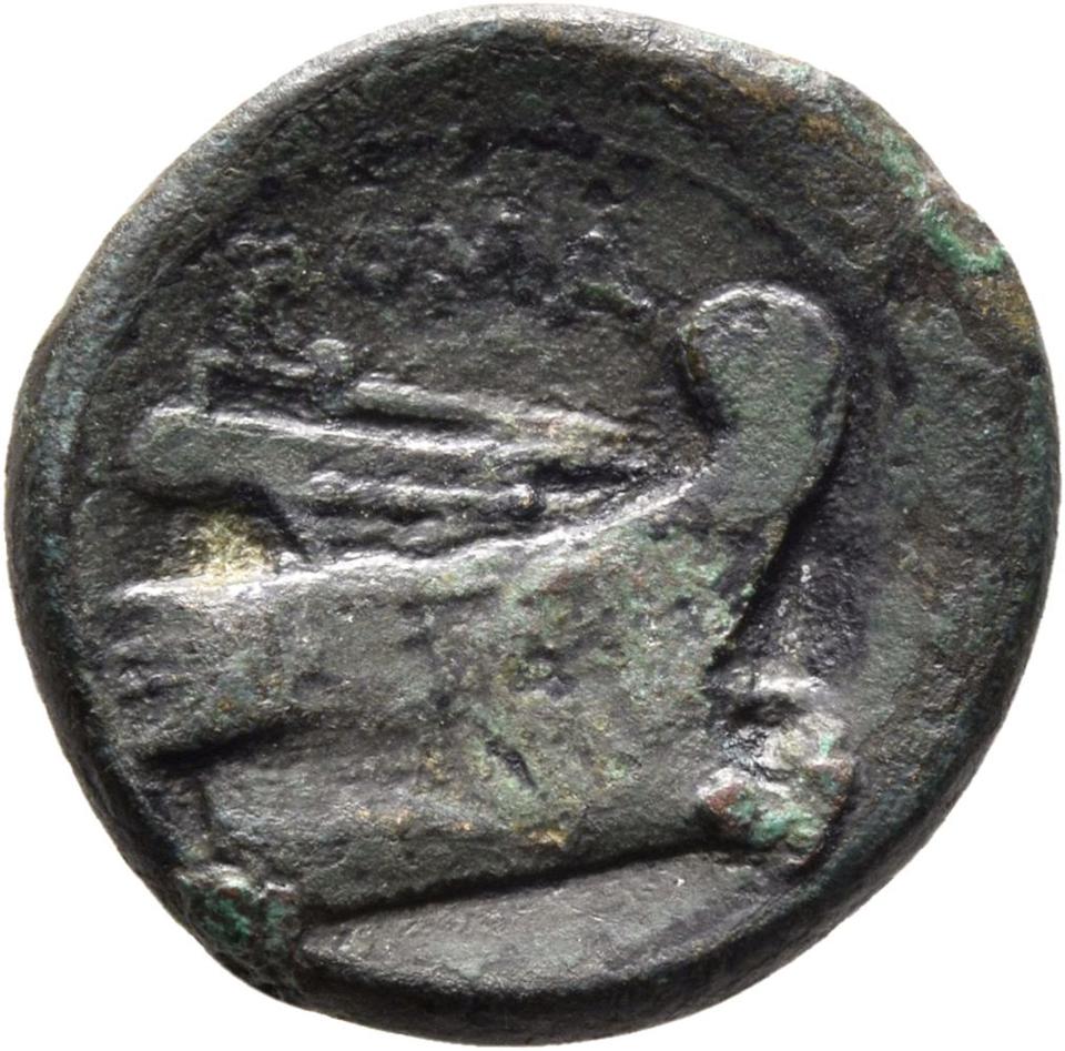 Roman Republic, copper-alloy semuncia, collection photograph Mainz-ID285, reverse