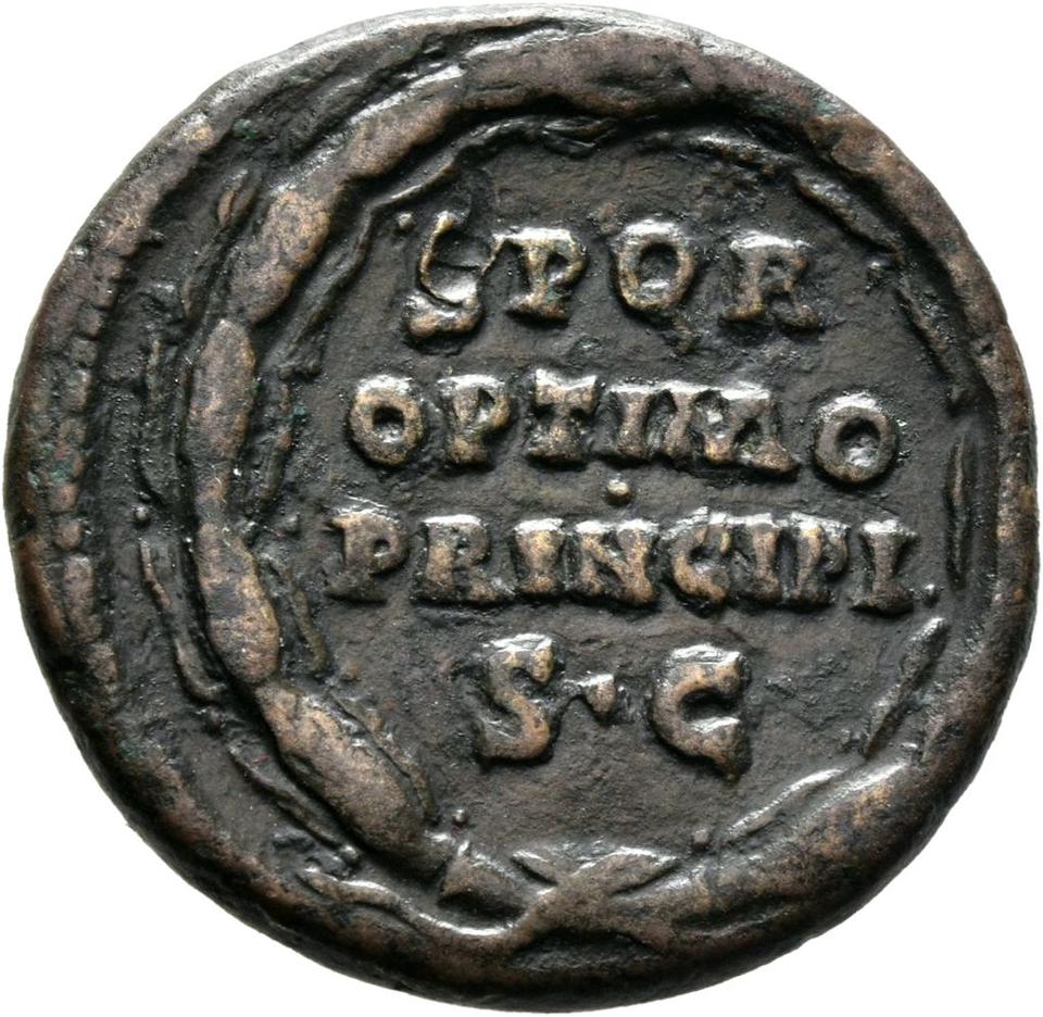 Antoninus Pius, copper-alloy as, collection photograph Mainz-ID276, reverse