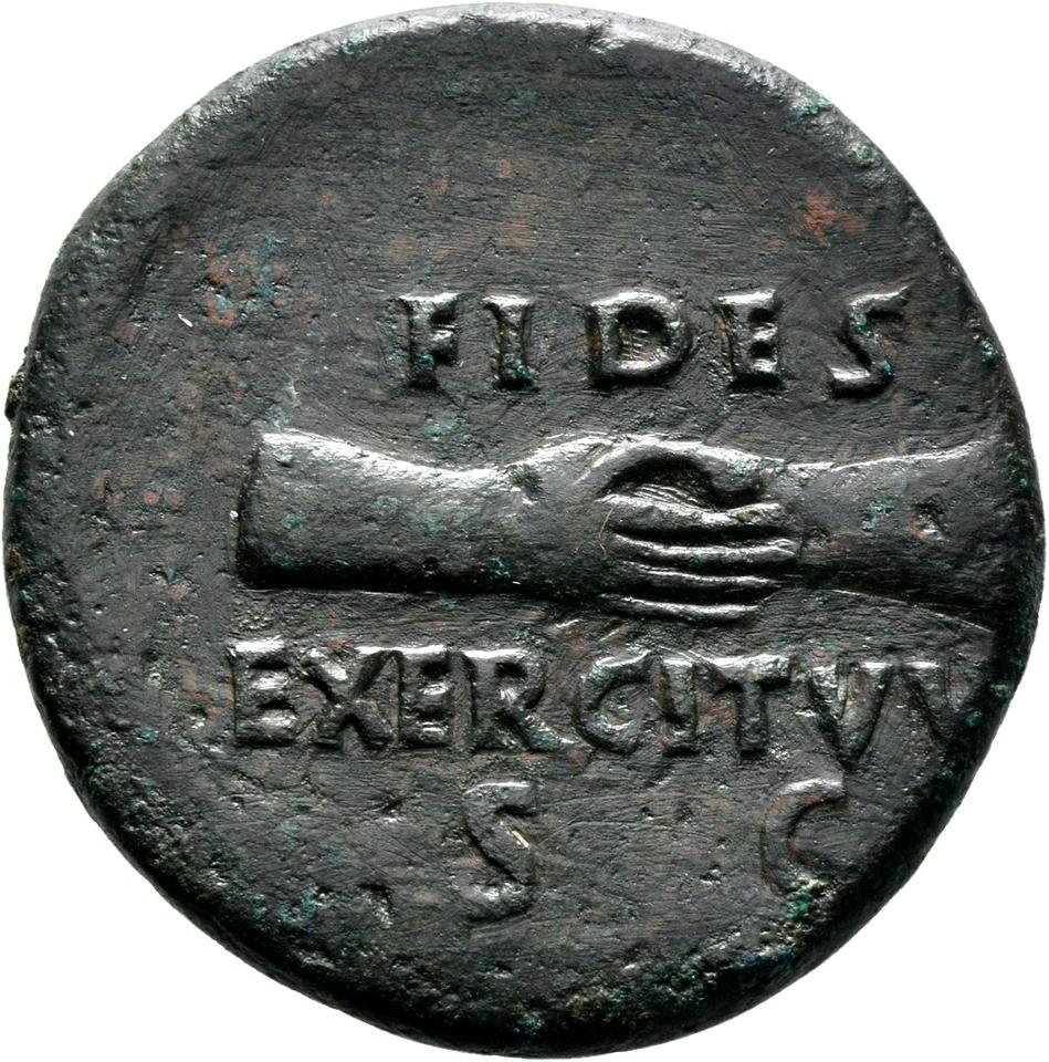 Vitellius, copper-alloy as, collection photograph Mainz-ID594, reverse