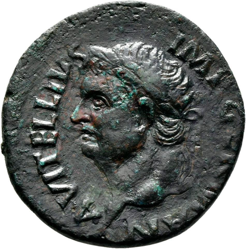 Vitellius, copper-alloy as, collection photograph Mainz-ID594, obverse