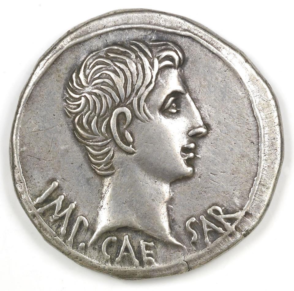 Augustus, silver cistophorus, collection photograph IATH-2001.4.1, obverse