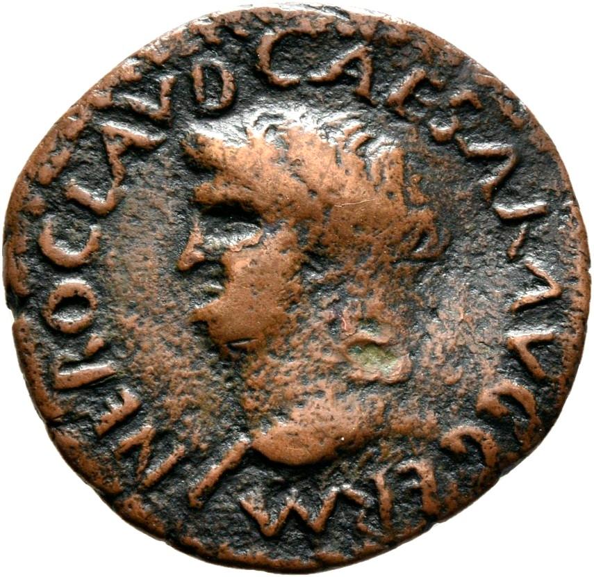 Nero, copper-alloy semis, collection photograph Mainz-ID582, obverse