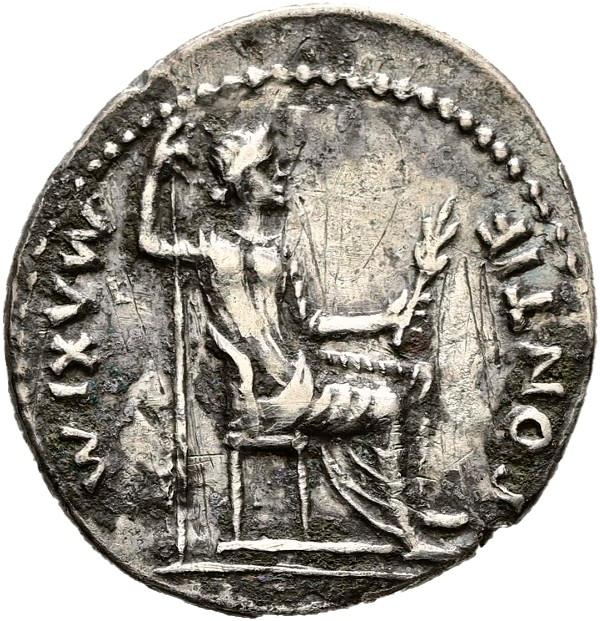 Tiberius, Silver denarius, collection photograph Hamburg-ID364, reverse