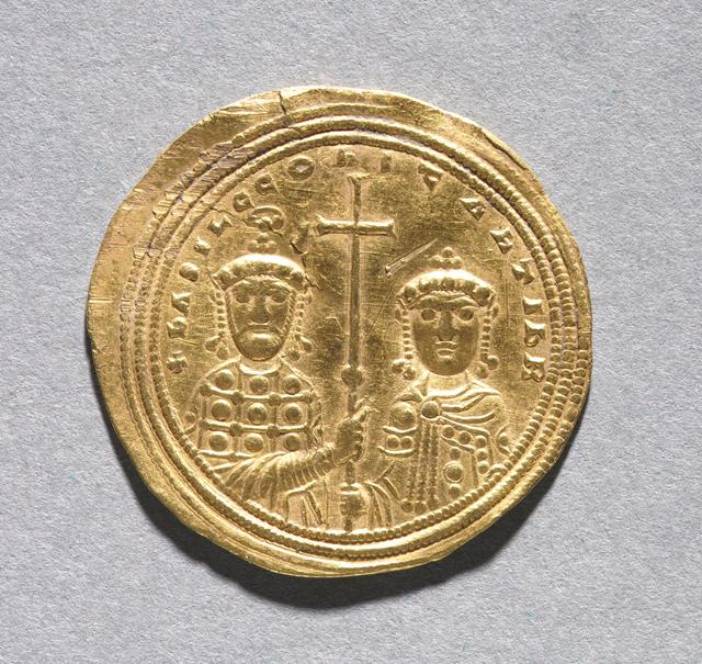 Gold Histamenon Nomisma of Basil II and Constantine VIII, reverse
