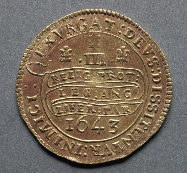 Charles I, Gold Triple Unite, Kingdom of England, reverse