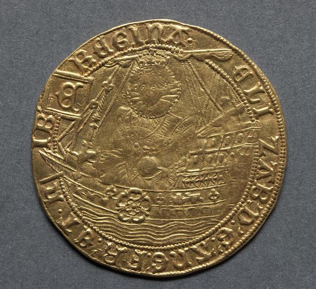 Elizabeth I, Gold Ryal of 15 Shillings (Tower Mint, 1584–1592), obverse