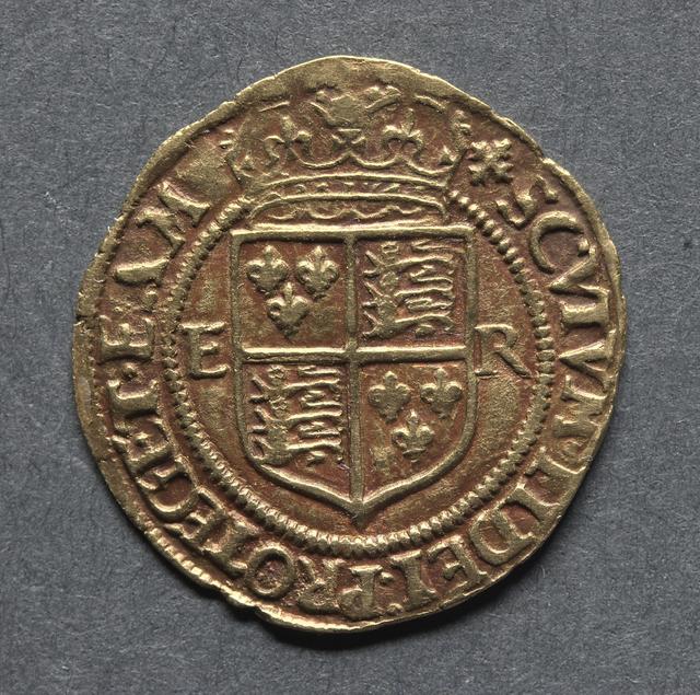 Elizabeth I, Gold Halfcrown, Kingdom of England, reverse
