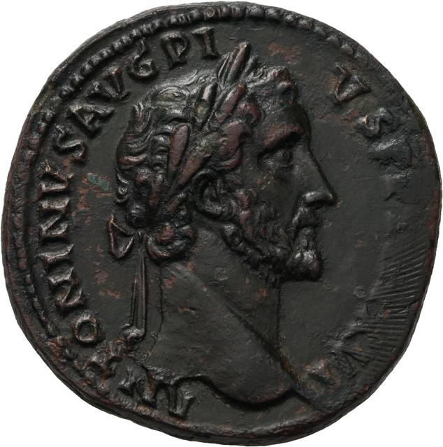 Antoninus Pius Bronze Sestertius, RIC III Antoninus Pius 904, obverse