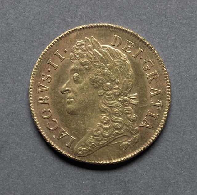 James II, Gold Two Guineas (1687–1688), Kingdom of England, obverse