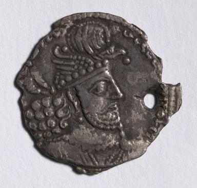 Hormizd II Silver Drachm: Sasanian Imperial Coinage and Fire Altar Iconography, obverse
