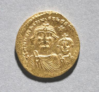 Heraclius and Heraclius Constantine Gold Solidus, obverse