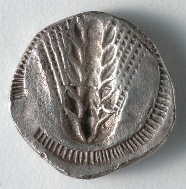 Archaic Silver Stater of Metapontion with Incuse Barley Ear, reverse