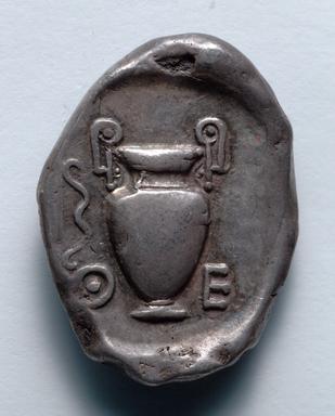 Thebes Silver Staters: Boiotian Shield and Krater Coinage, reverse