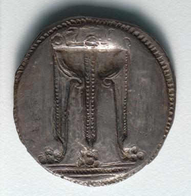 Kroton Archaic Silver Stater: Delphic Tripod and South Italian Incuse Fabric, reverse