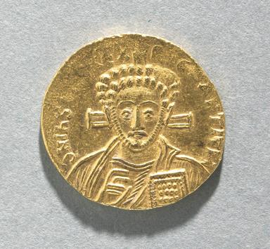Gold Solidus of Justinian II (Second Reign Sole Issue), obverse