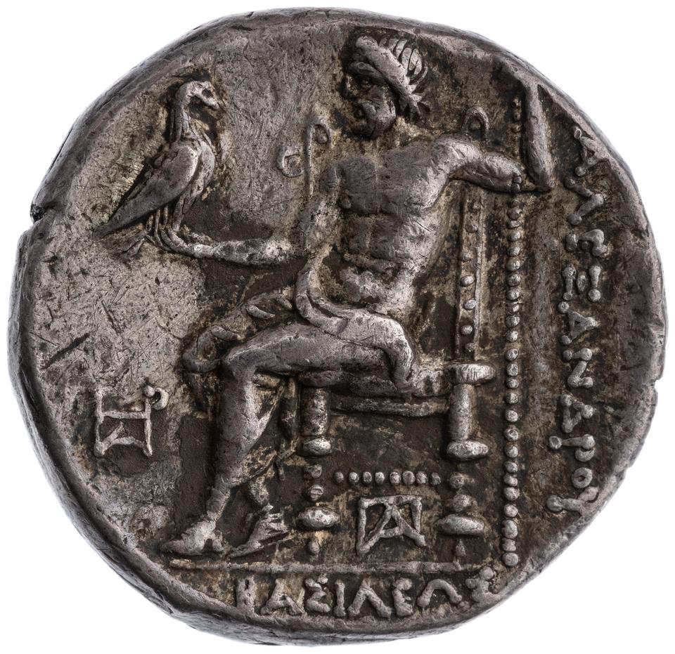 Demetrios Poliorketes, silver tetradrachm, collection photograph ANS-1944.100.13638, reverse