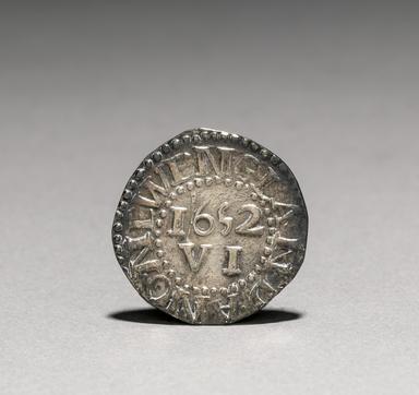 Massachusetts Bay Colony Silver Sixpence (Pine Tree Coinage), reverse
