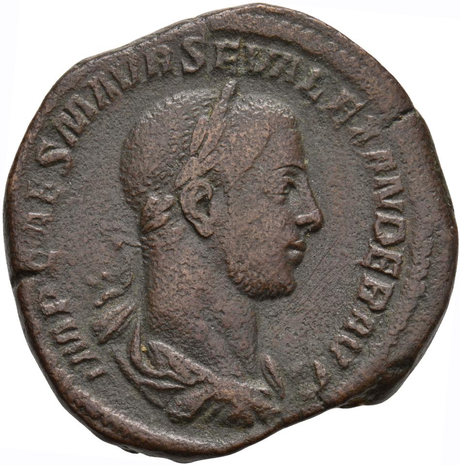 Severus Alexander, copper-alloy sestertius, collection photograph Koeln-ID926, obverse