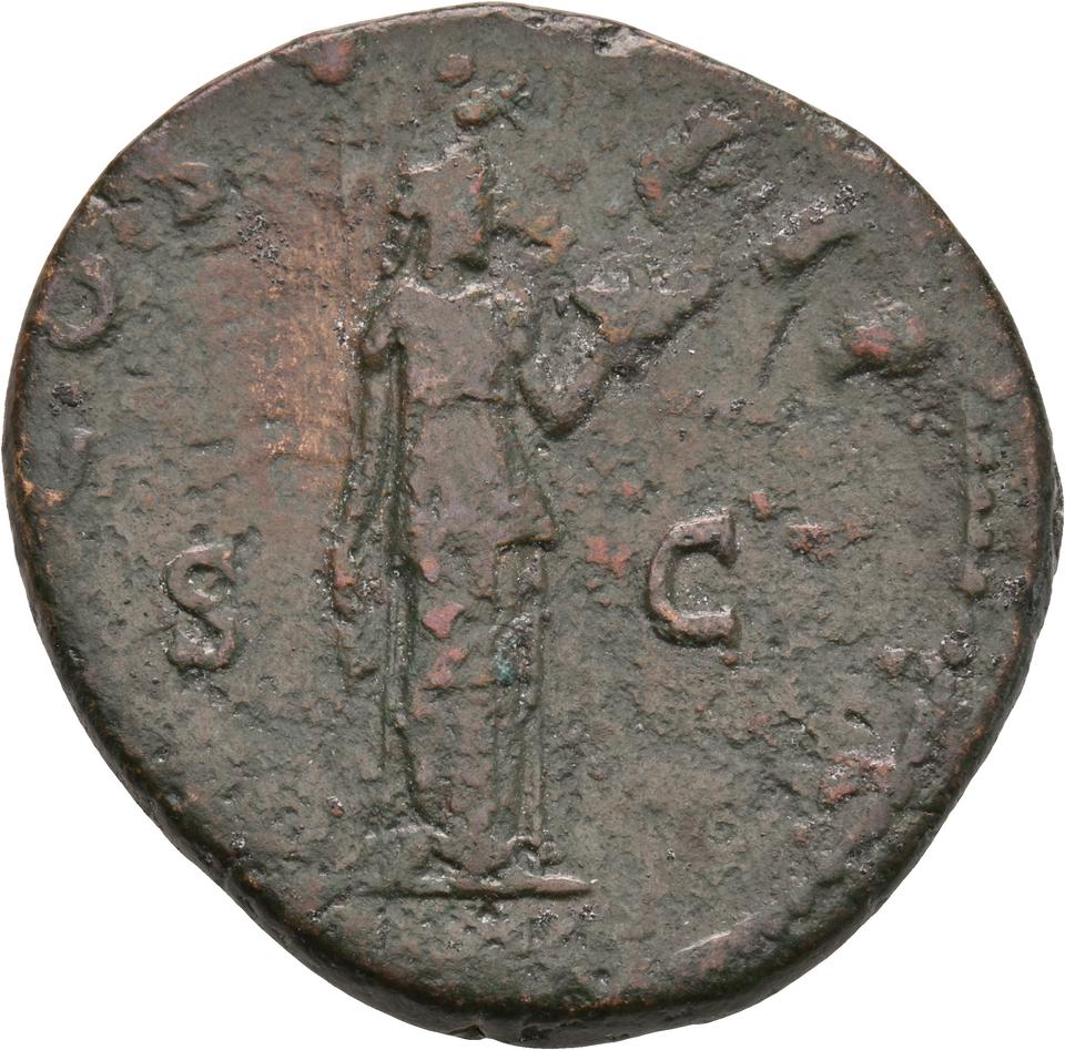 Hadrian, copper-alloy dupondius, collection photograph Koeln-ID730, reverse