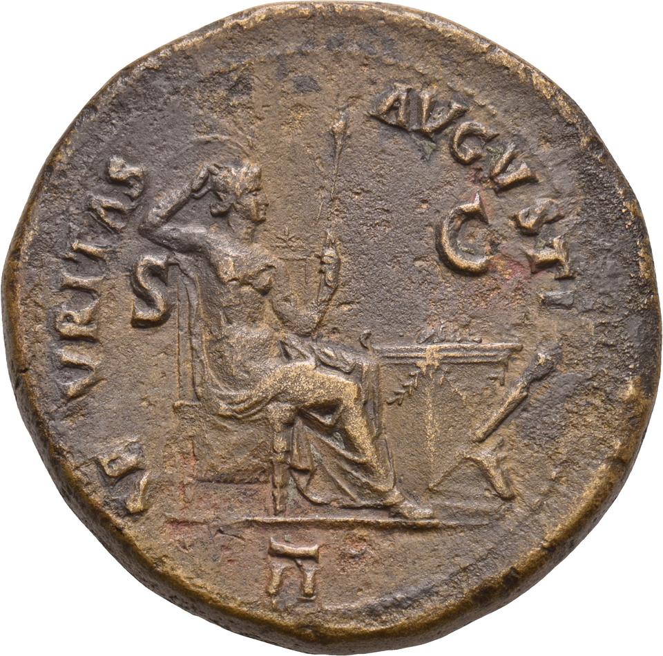 Nero, copper-alloy dupondius, collection photograph Koeln-ID608, reverse