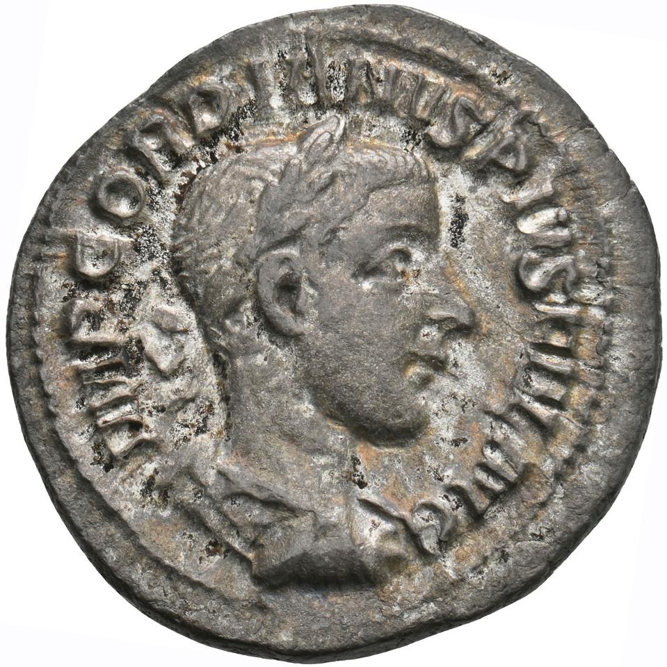 Gordian III, silver denarius, collection photograph Koeln-ID956, obverse