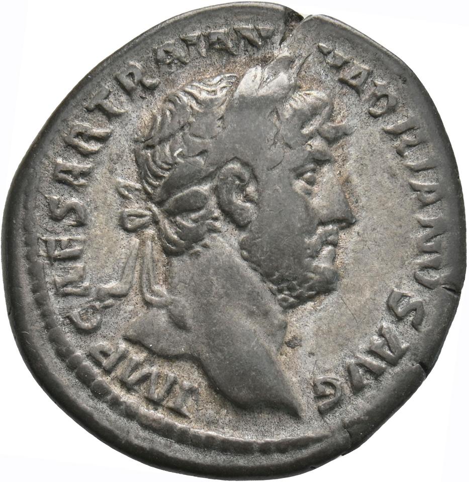 Hadrian, silver denarius, collection photograph Koeln-ID706, obverse