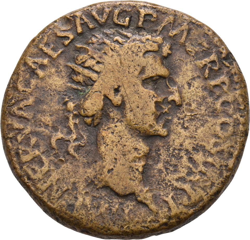 Nerva, copper-alloy dupondius, collection photograph Koeln-ID681, obverse