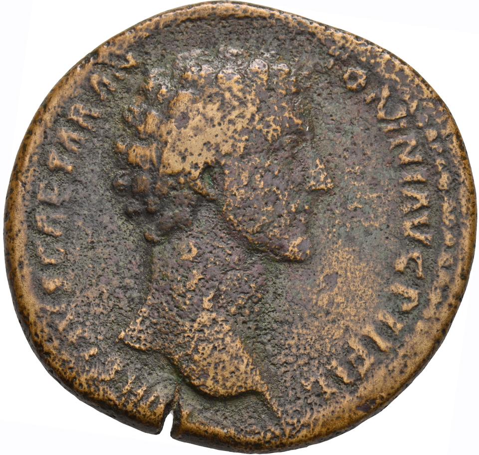 Antoninus Pius, copper-alloy sestertius, collection photograph Koeln-ID801, obverse