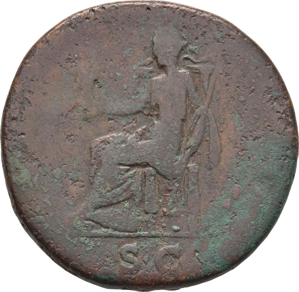Hadrian, copper-alloy sestertius, collection photograph Koeln-ID739, reverse