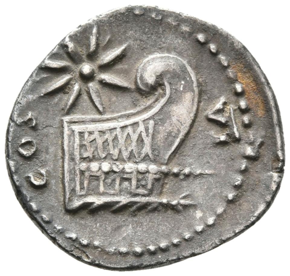 Vespasian, silver denarius, collection photograph Rostock-ID68, reverse