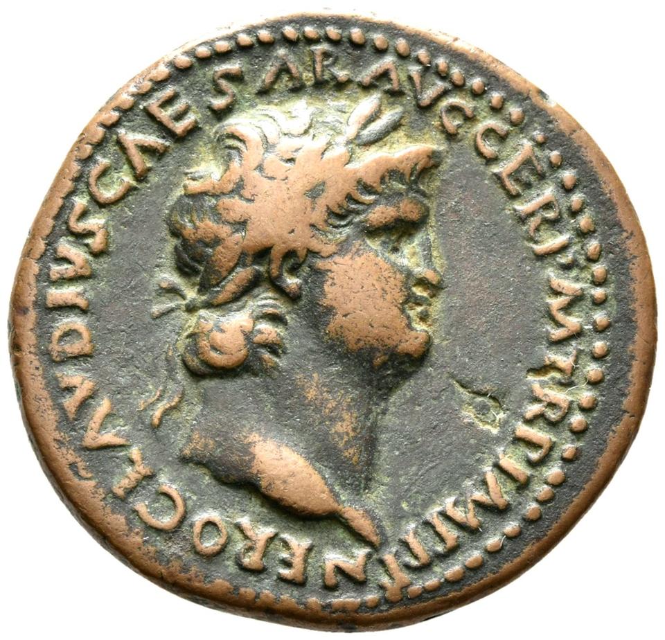 Nero, copper-alloy as, collection photograph Rostock-ID60, obverse