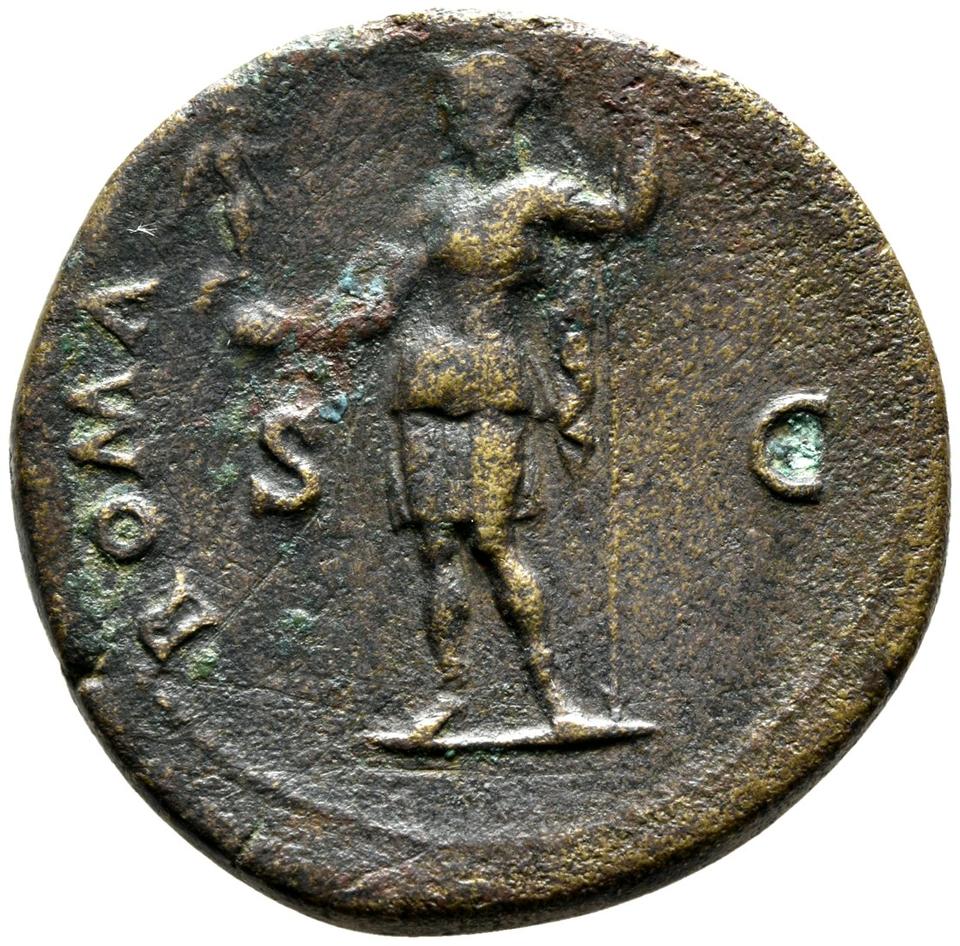 Vespasian, copper-alloy sestertius, collection photograph Rostock-ID72, reverse