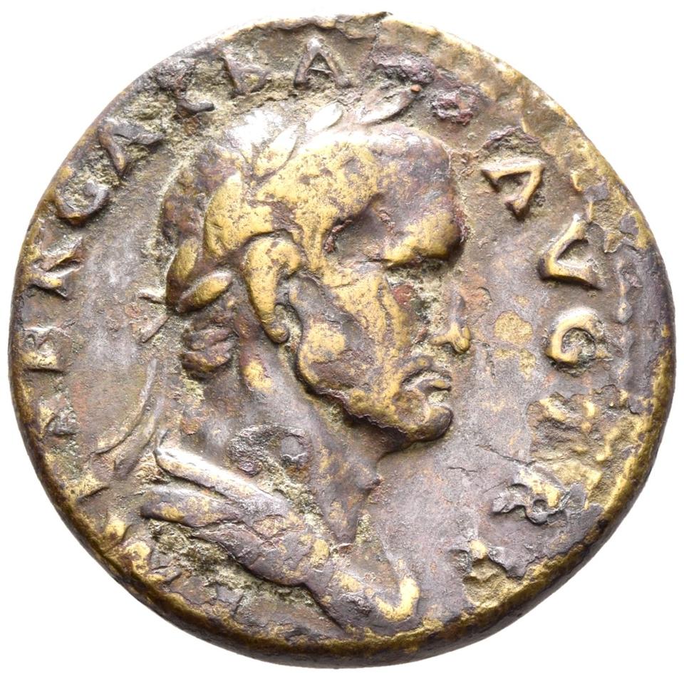 Galba, copper-alloy dupondius, collection photograph Rostock-ID64, obverse