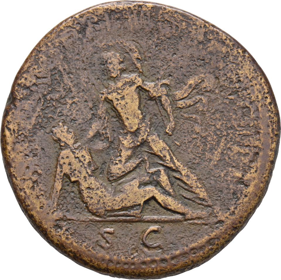 Trajan, copper-alloy sestertius, collection photograph Koeln-ID701, reverse