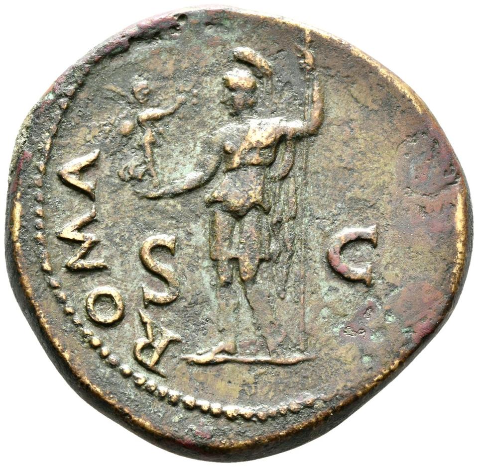 Vespasian, copper-alloy sestertius, collection photograph Rostock-ID73, reverse