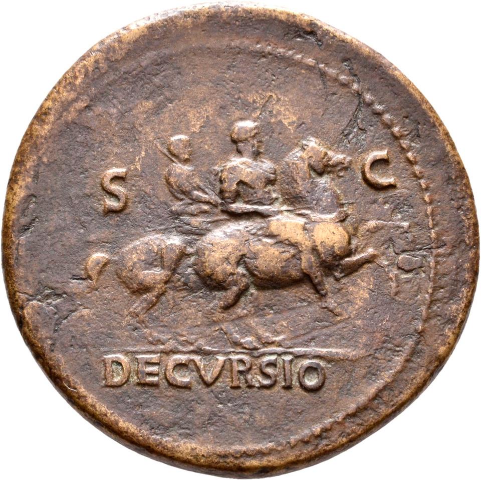 Nero, copper-alloy sestertius, collection photograph Rostock-ID757, reverse