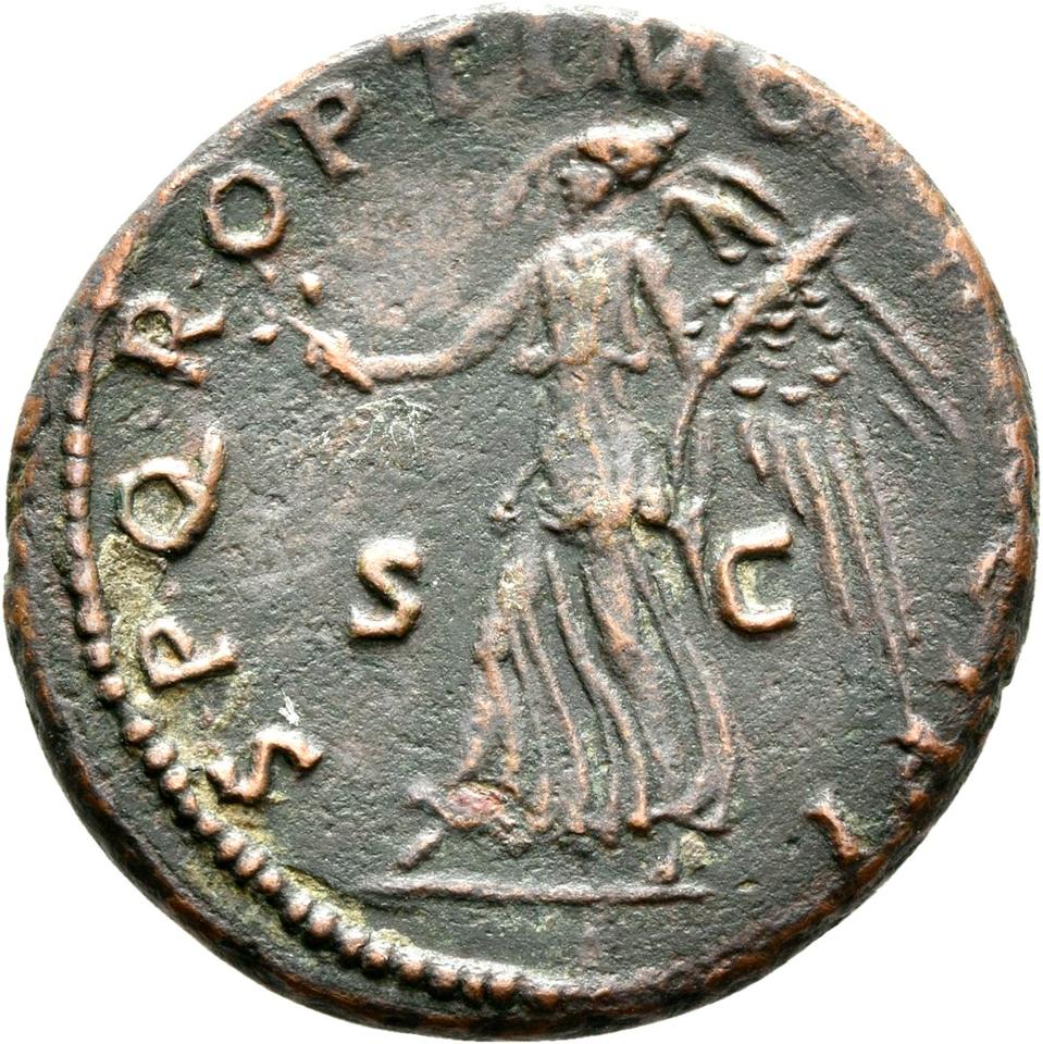 Trajan, copper-alloy as, collection photograph Rostock-ID129, reverse