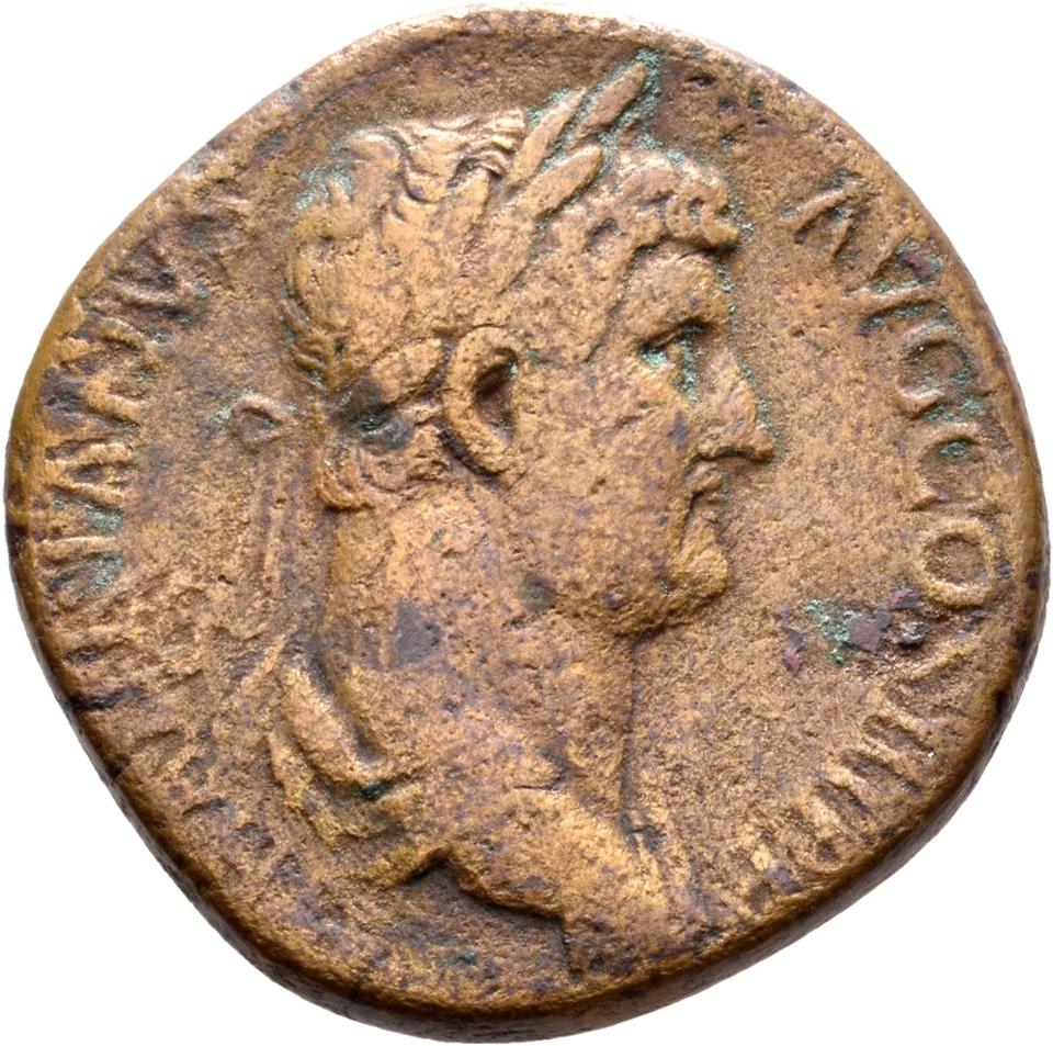 Hadrian, copper-alloy sestertius, collection photograph Rostock-ID428, obverse