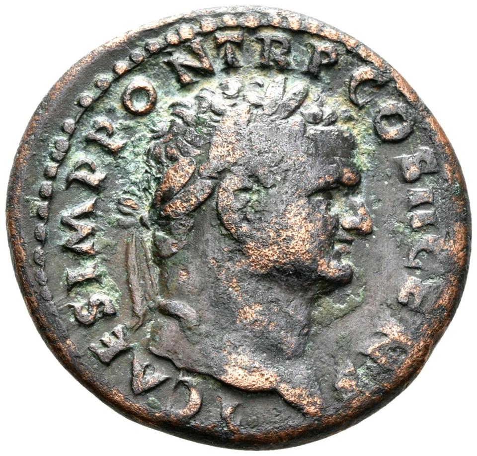 Vespasian, copper-alloy as, collection photograph Rostock-ID81, obverse