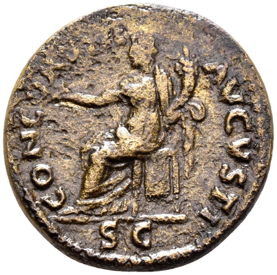 Vespasian, copper-alloy dupondius, collection photograph Rostock-ID75, reverse