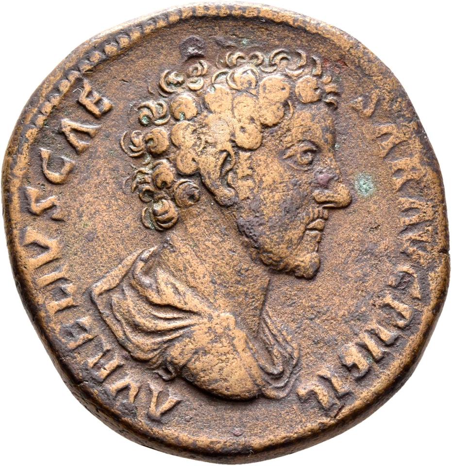 Antoninus Pius, copper-alloy sestertius, collection photograph Rostock-ID260, obverse
